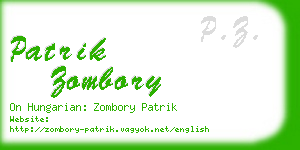 patrik zombory business card